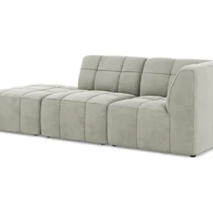 Sofa modulární sametová pravostranná otevřená 3-místná ALOHA světle šedá