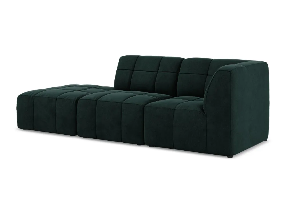 Sofa modulární sametová pravostranná otevřená 3-místná ALOHA šedozelená