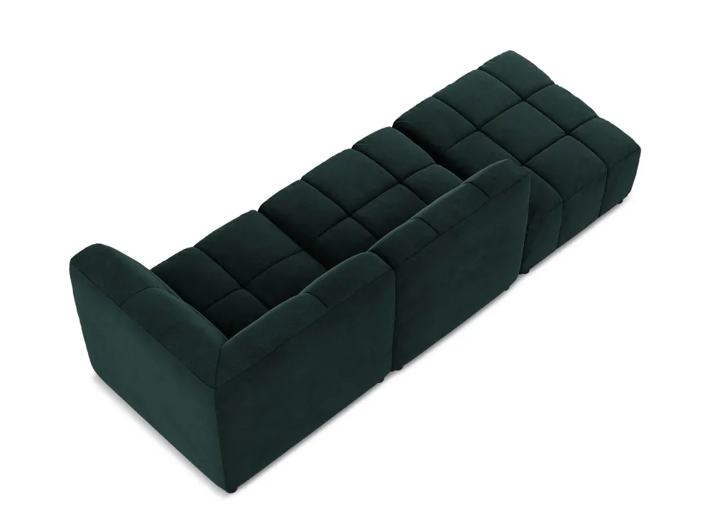 Sofa modulární sametová pravostranná otevřená 3-místná ALOHA šedozelená