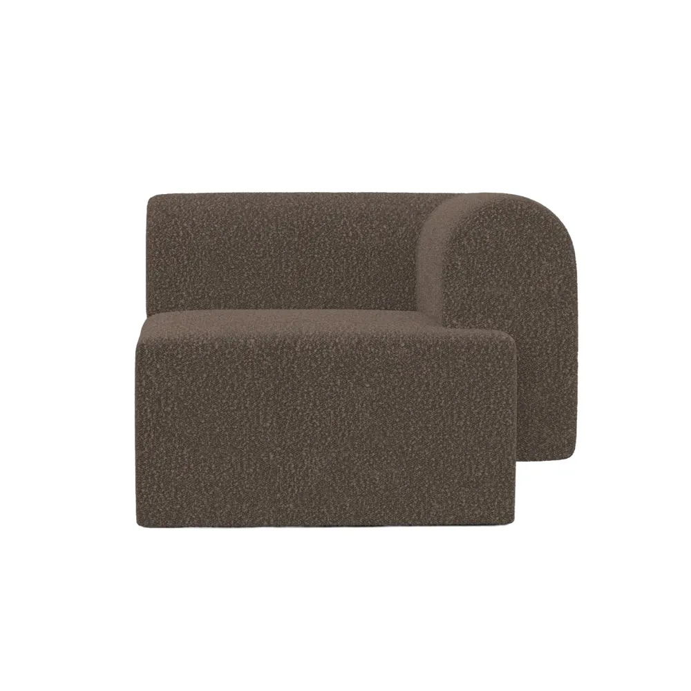 Sofa modulární TORI - pravý modul hnědý boucle
