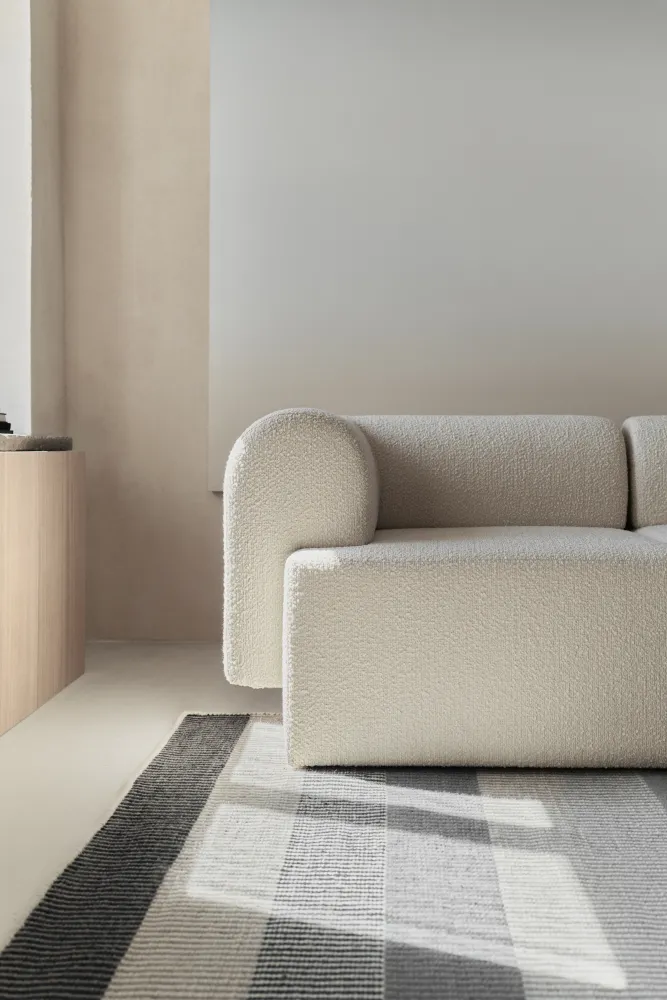 Sofa modulární TORI - rohový modul bílý boucle