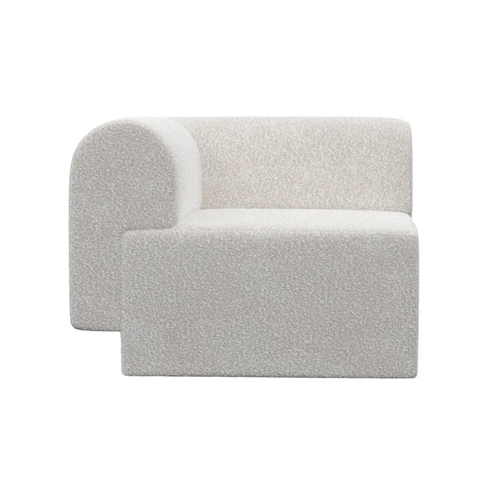 Sofa modulární TORI - rohový modul bílý boucle