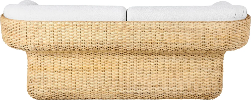 Sofa pro 2 osoby BASKET bílá s ratanem
