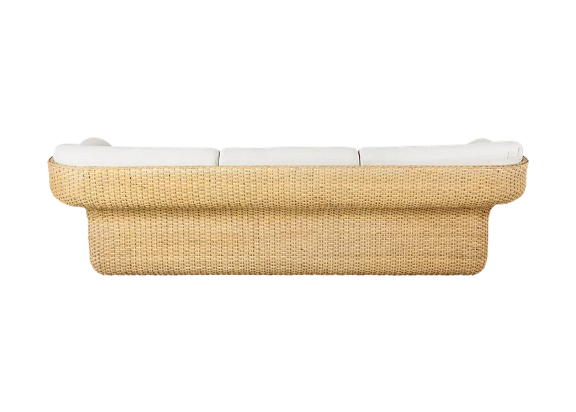 Sofa pro 3 osoby BASKET bílá s ratanem