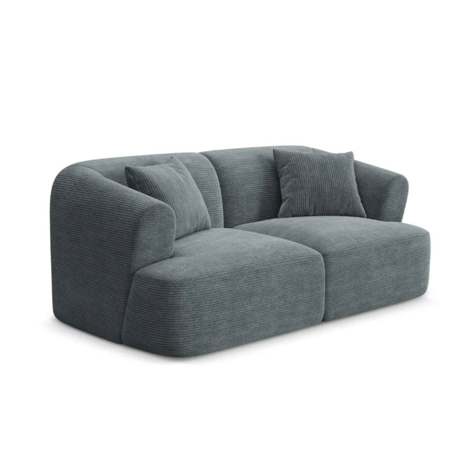 Sofa pro 2 osoby CAMPI šedý kordurovým materiálem