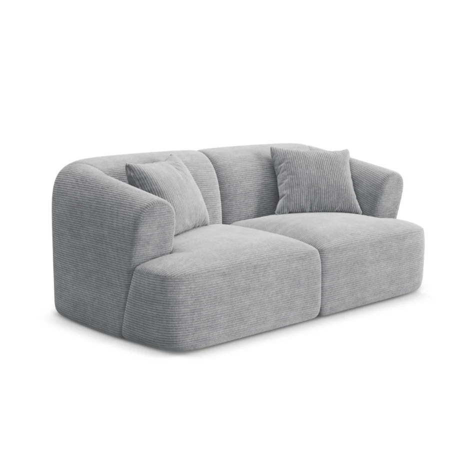 Sofa pro 2 osoby CAMPI světle šedý samet