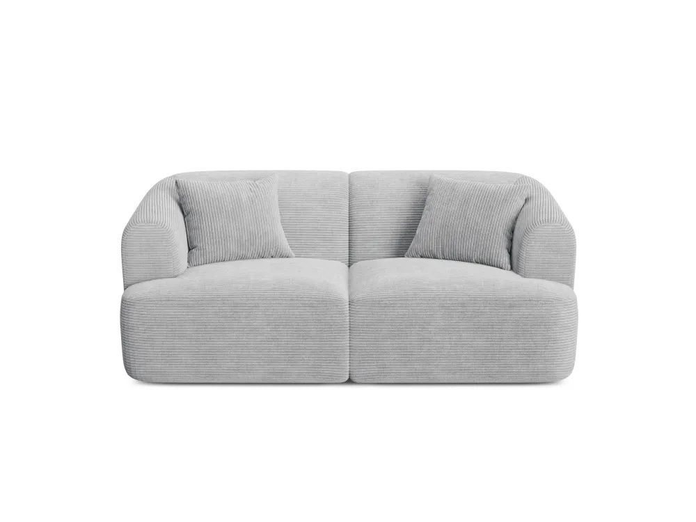 Sofa pro 2 osoby CAMPI světle šedý samet