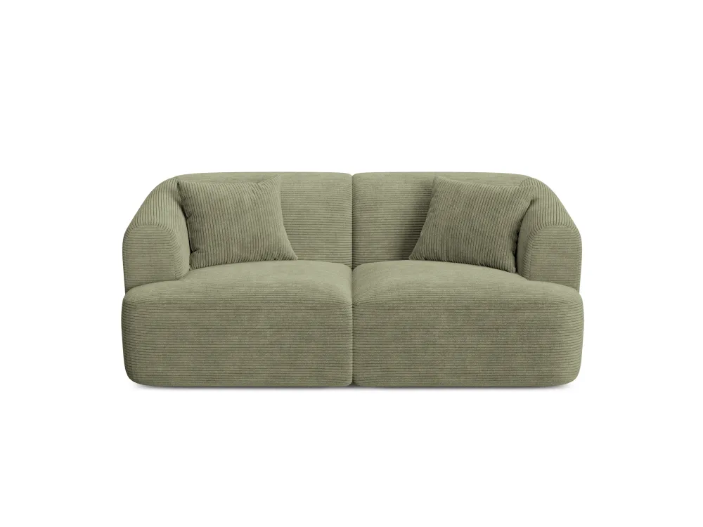 Sofa pro 2 osoby CAMPI zelený kordový materiál