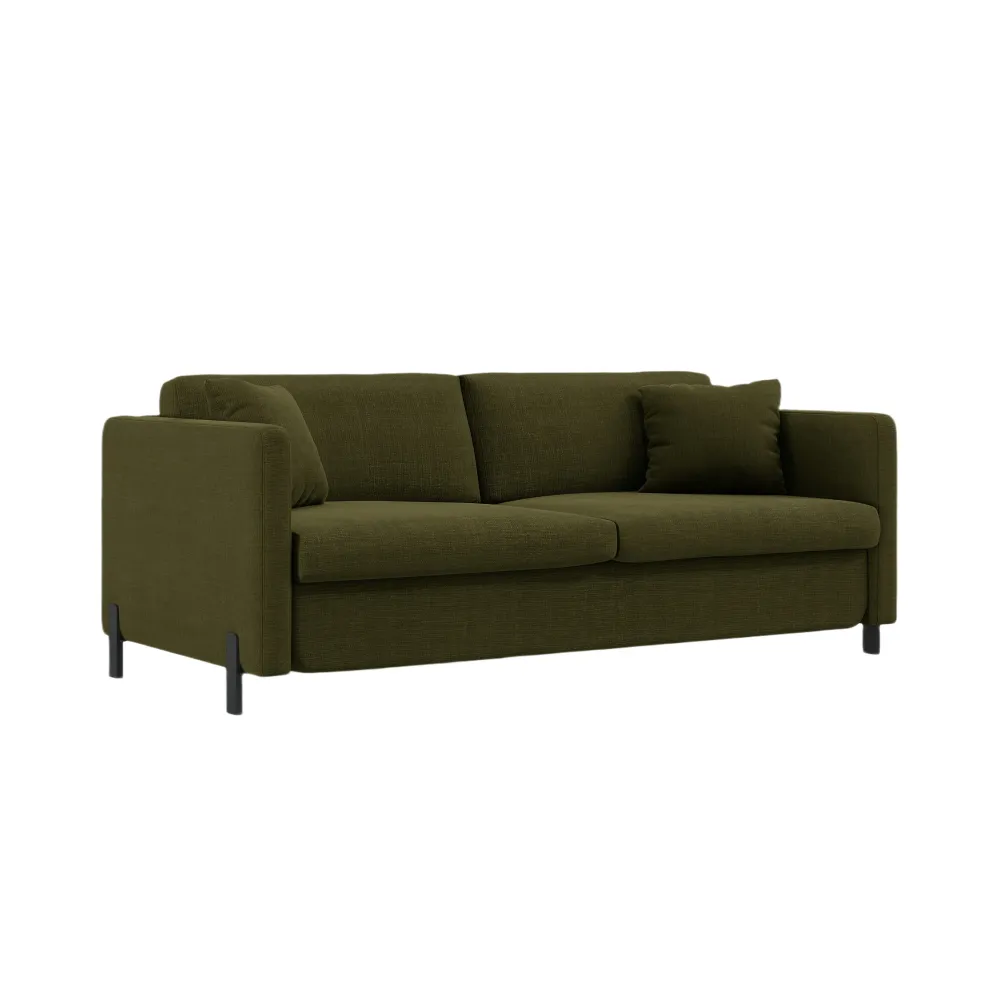 Sofa pro 2 osoby s funkcí spaní GLORIA zelený šenil