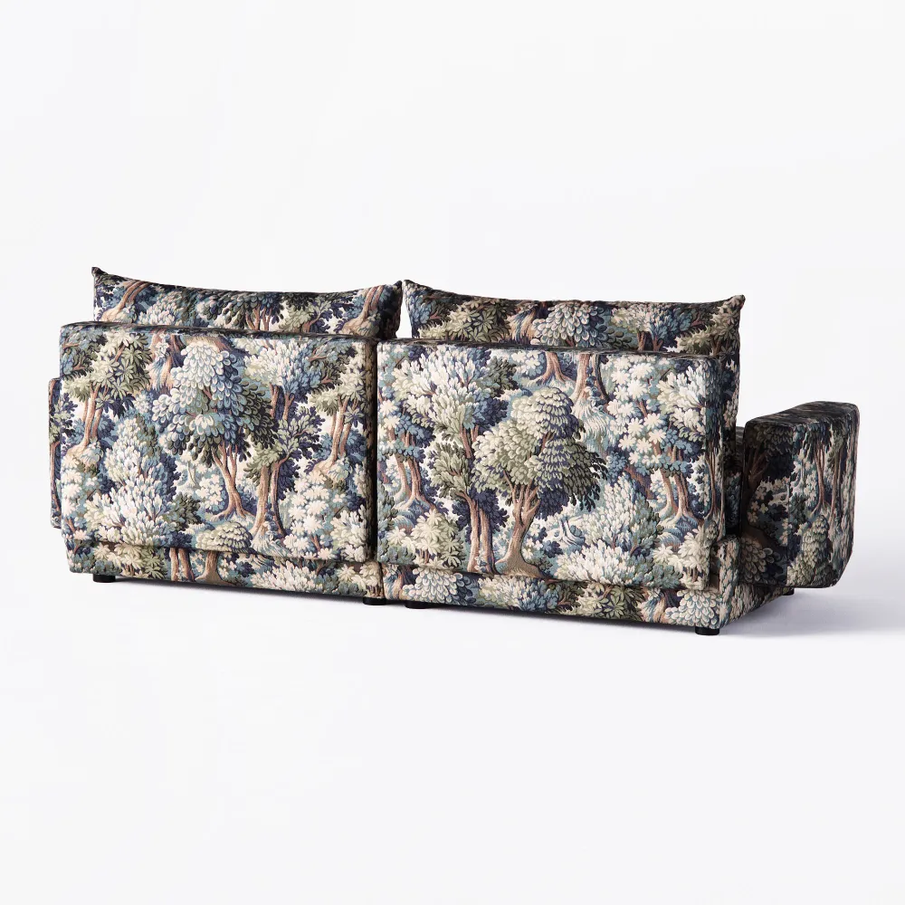 Sofa pro 2 osoby LAUREL s rostlinným motivem