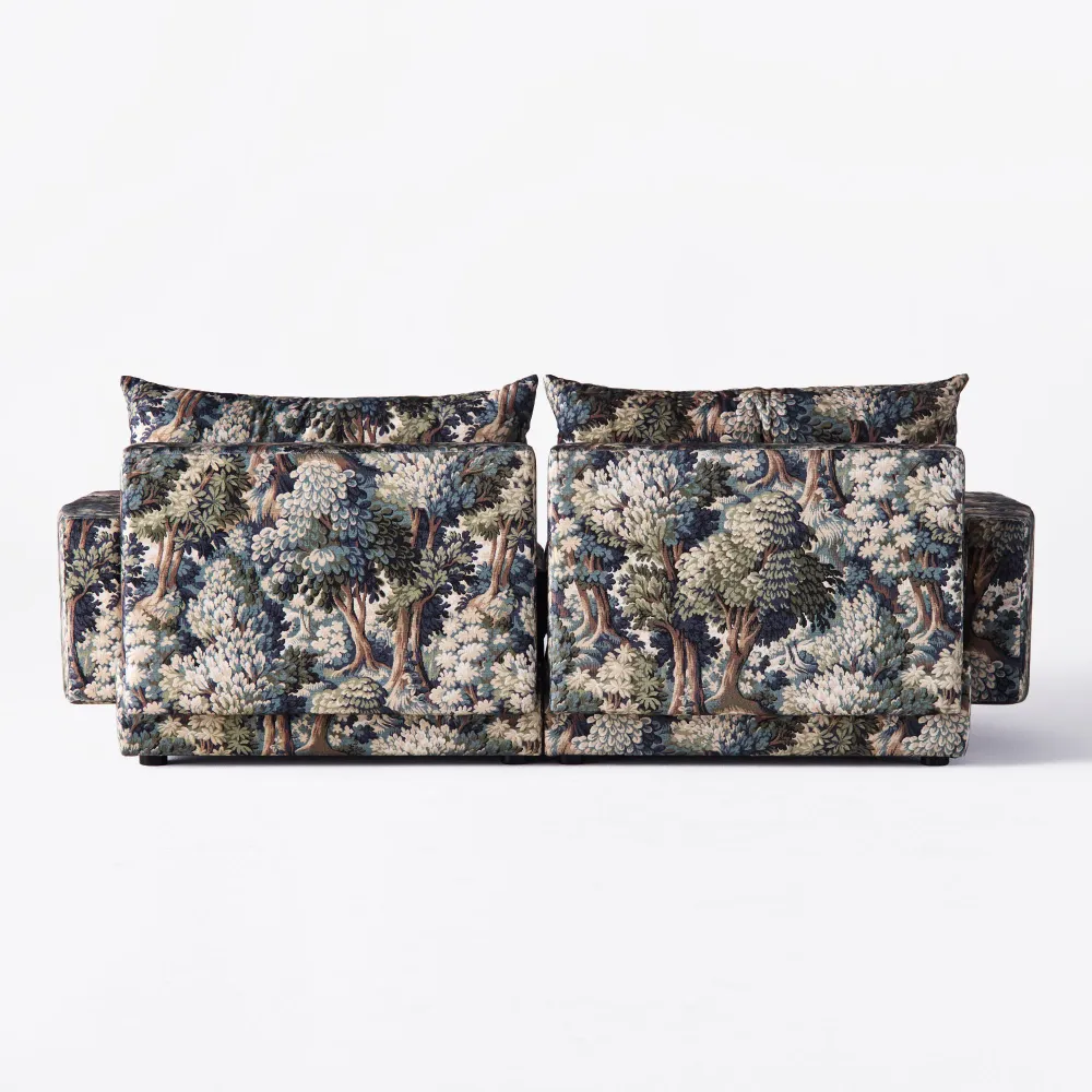 Sofa pro 2 osoby LAUREL s rostlinným motivem