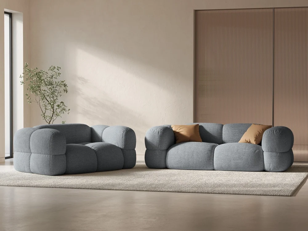 Sofa pro 2 osoby LORETTO šedobledě modrá