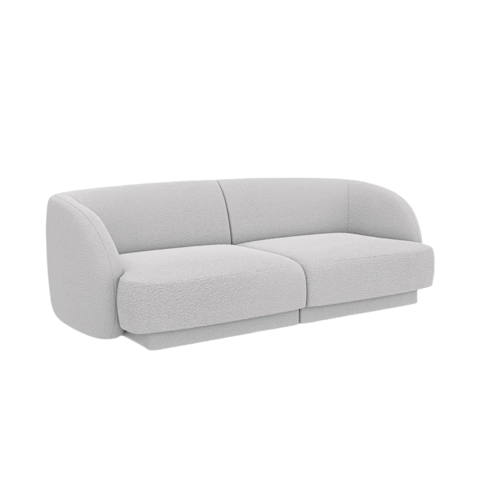Sofa pro 2 osoby MILEY světle šedá boucle