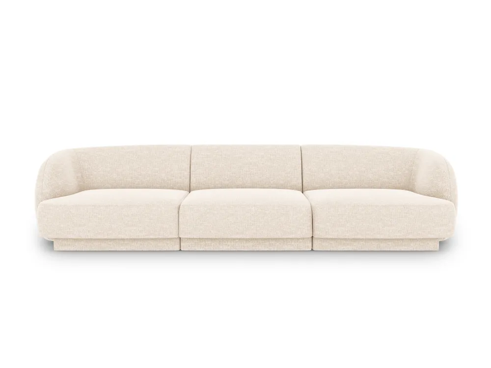 Sofa pro 3 osoby MILEY světle béžový šenil hedvábný