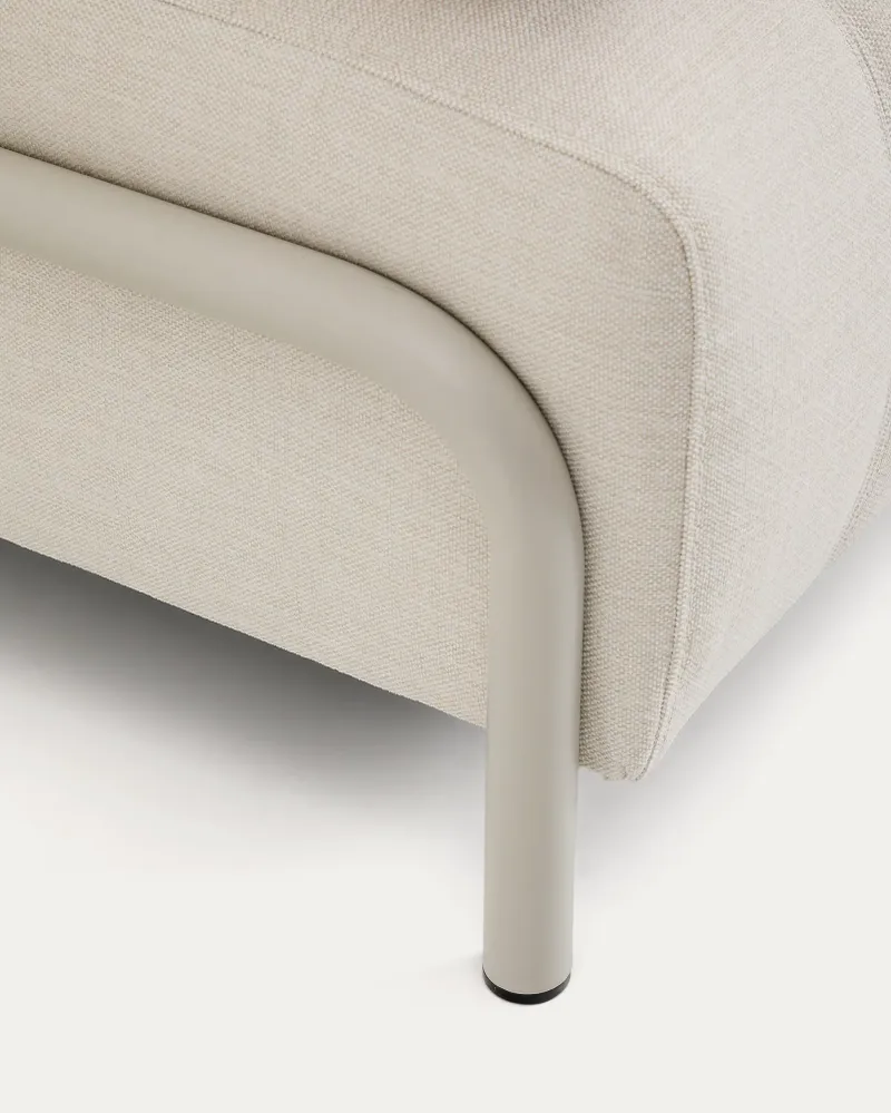 Sofa pro 2 osoby s opěrkami COMPO béžová s béžovým podstavcem