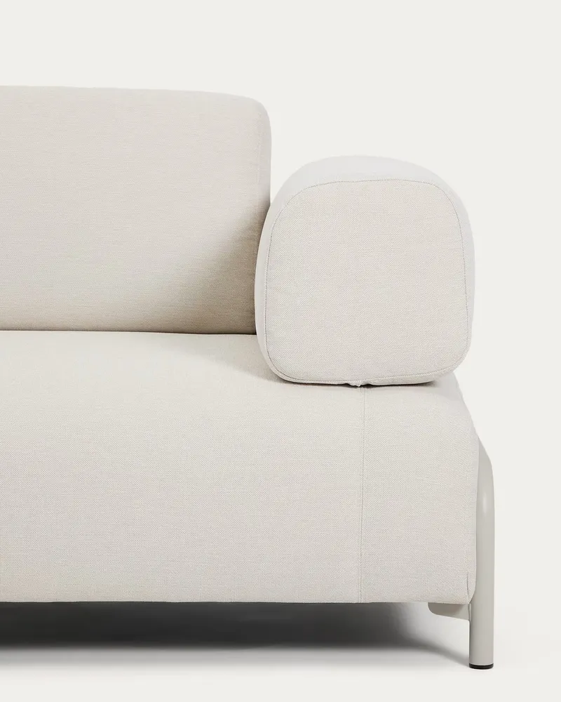 Sofa pro 2 osoby s opěrkami COMPO béžová s béžovým podstavcem