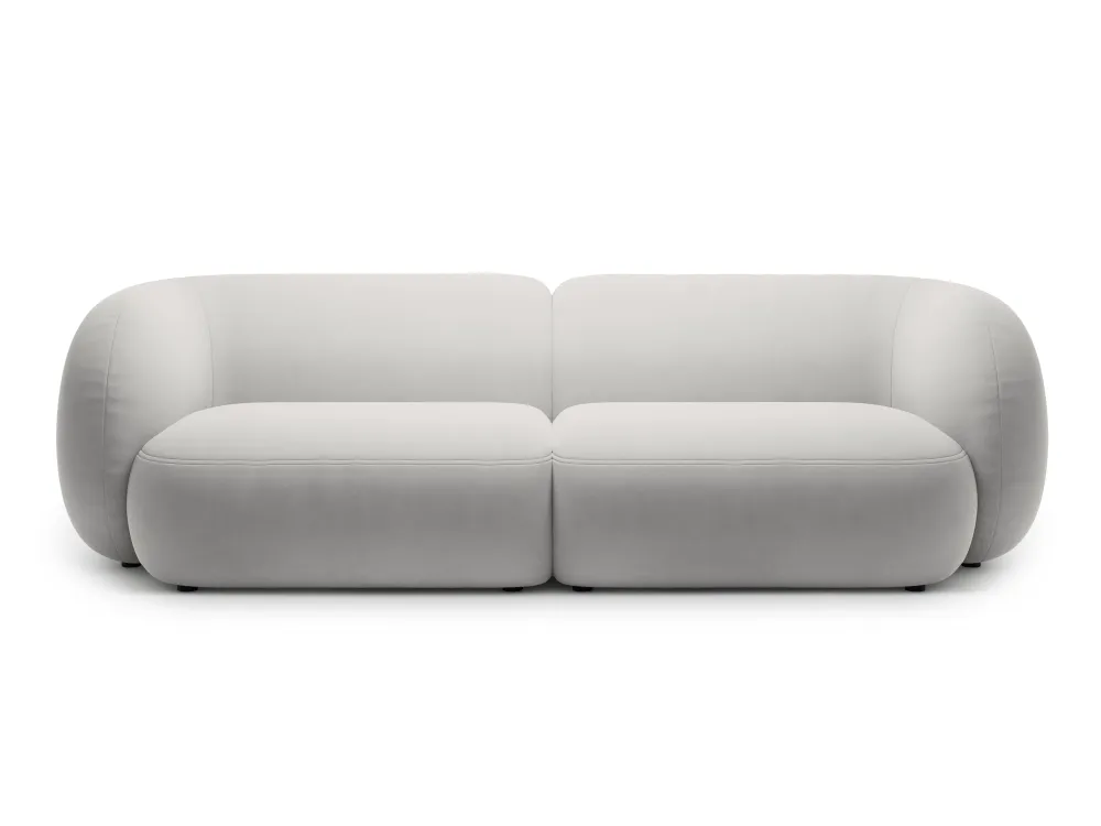Sofa pro 4 osoby sametová KATE světle šedá