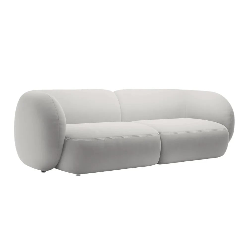 Sofa pro 4 osoby sametová KATE světle šedá