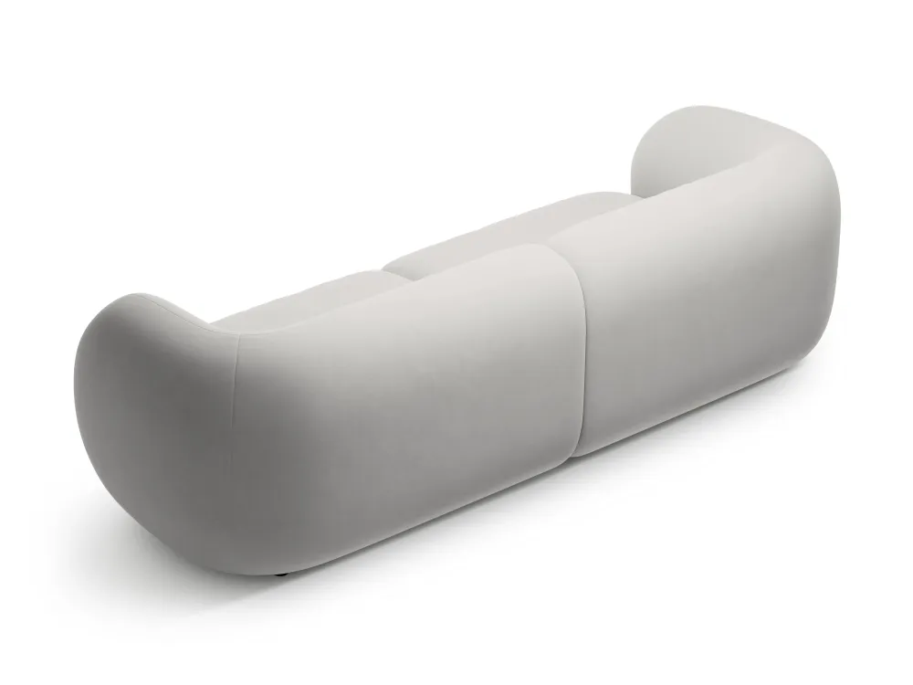 Sofa pro 4 osoby sametová KATE světle šedá