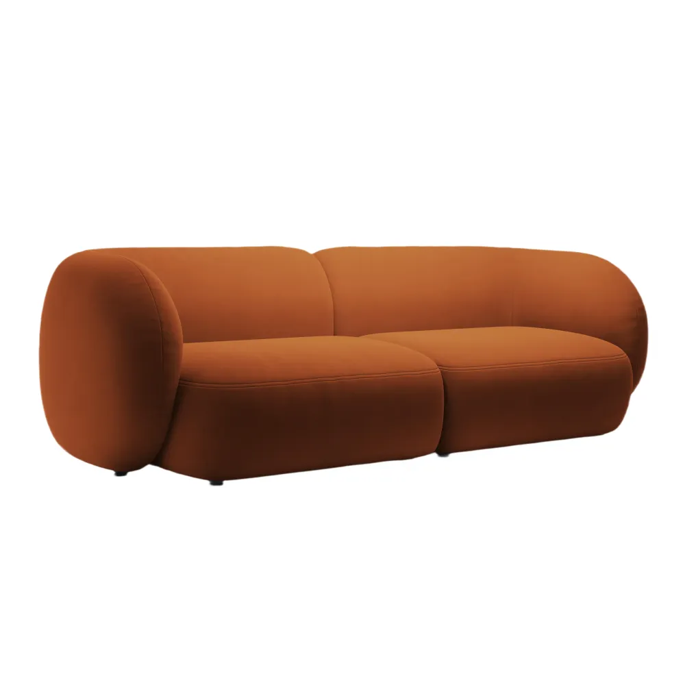 Sofa pro 4 osoby sametová KATE terrakota