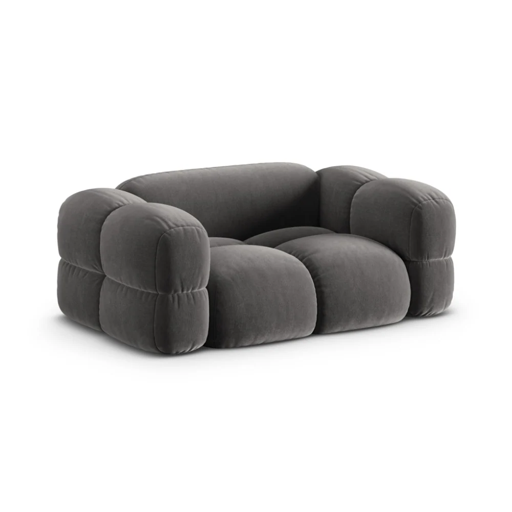 Sofa pro 2 osoby sametová LORETTO šedá