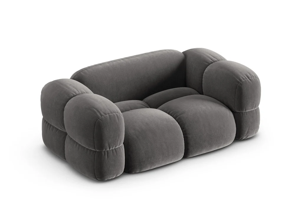 Sofa pro 2 osoby sametová LORETTO šedá