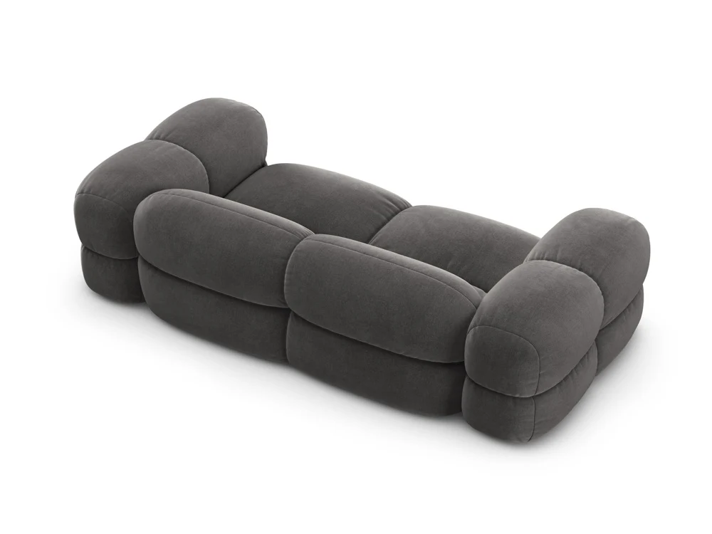 Sofa pro 3 osoby sametová LORETTO šedá