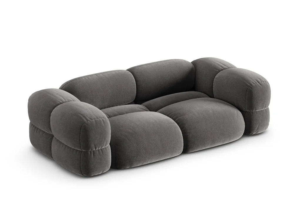 Sofa pro 3 osoby sametová LORETTO šedá