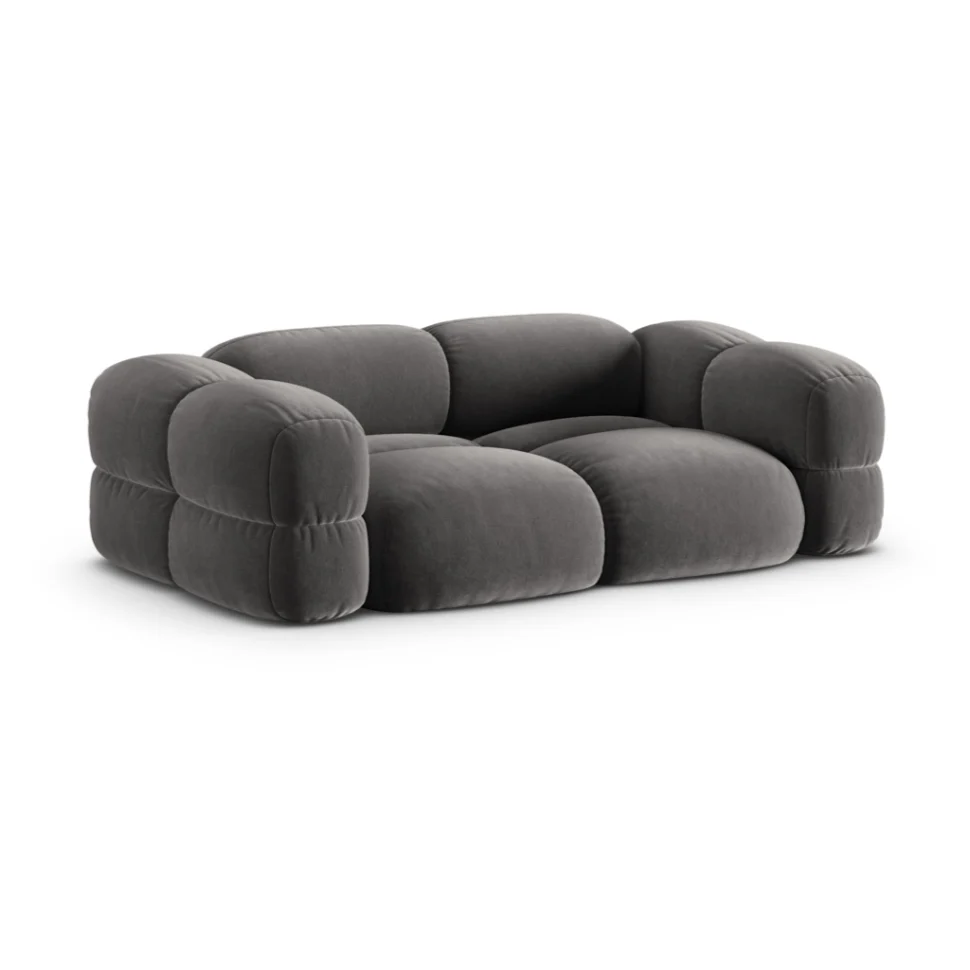 Sofa pro 3 osoby sametová LORETTO šedá