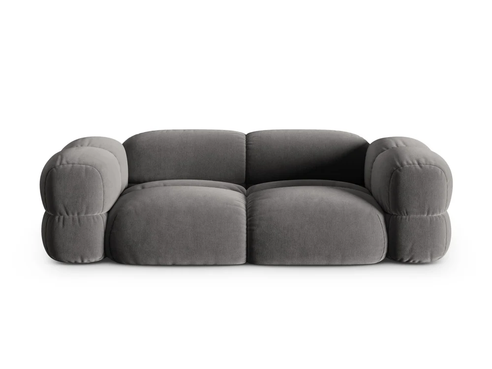 Sofa pro 3 osoby sametová LORETTO šedá