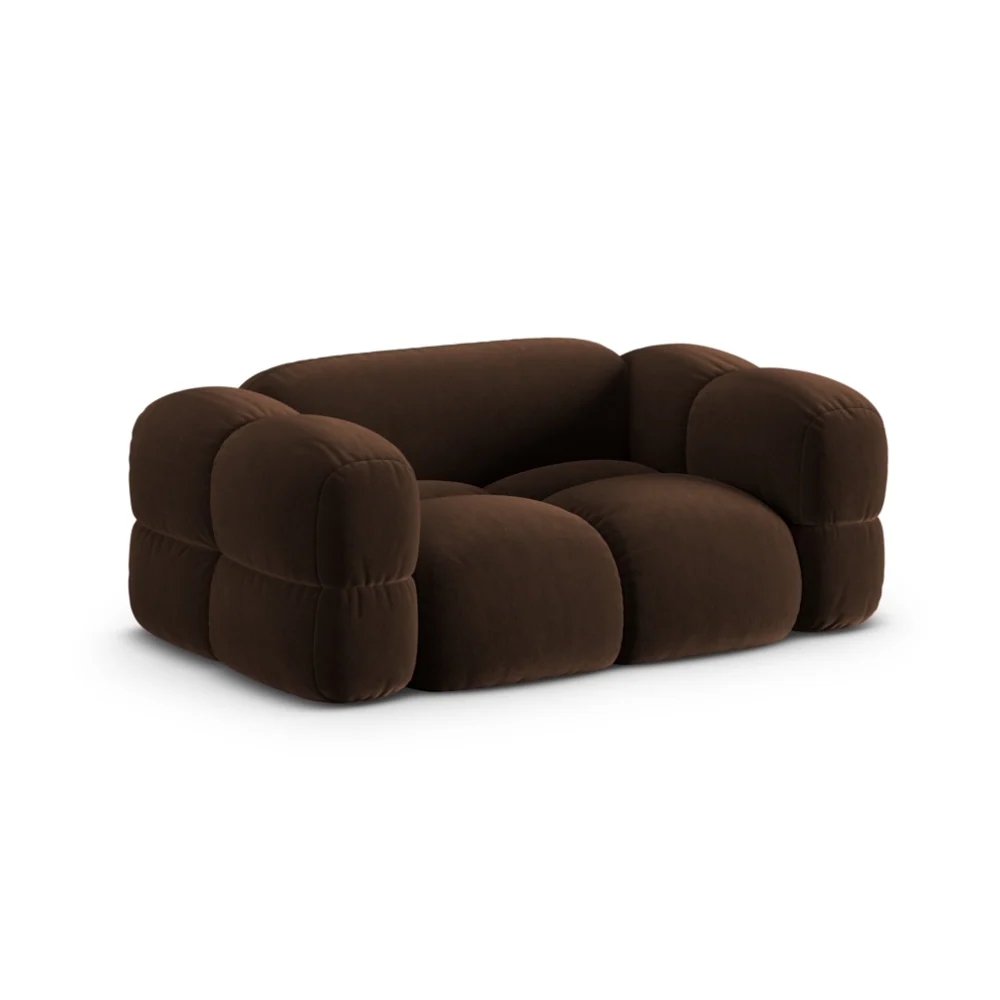 Sofa pro 2 osoby sametová LORETTO čokoládová