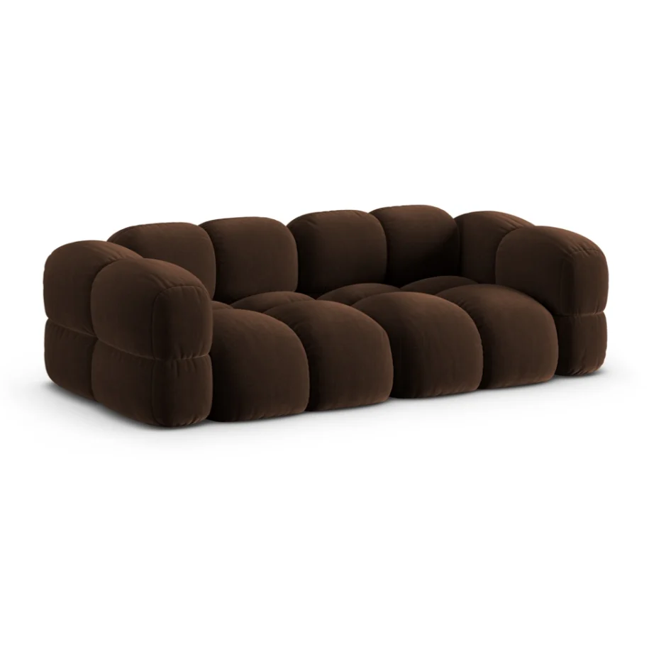 Sofa pro 4 osoby sametová LORETTO čokoládová