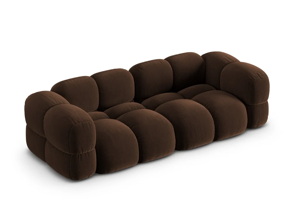 Sofa pro 4 osoby sametová LORETTO čokoládová