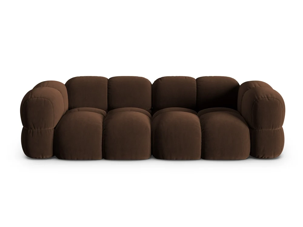 Sofa pro 4 osoby sametová LORETTO čokoládová