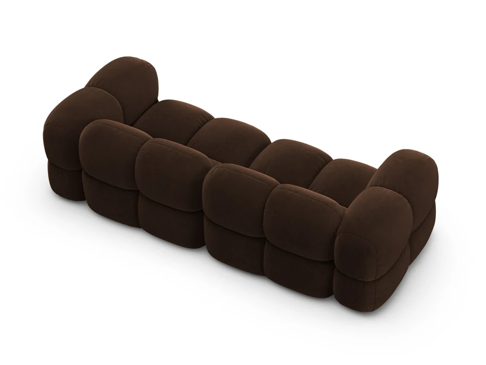 Sofa pro 4 osoby sametová LORETTO čokoládová