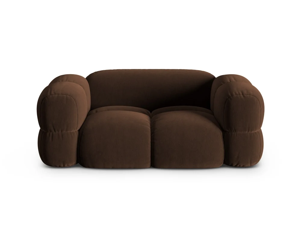 Sofa pro 2 osoby sametová LORETTO čokoládová