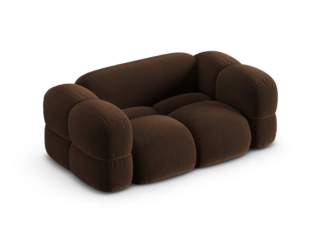 Sofa pro 2 osoby sametová LORETTO čokoládová