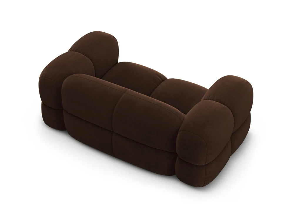 Sofa pro 2 osoby sametová LORETTO čokoládová