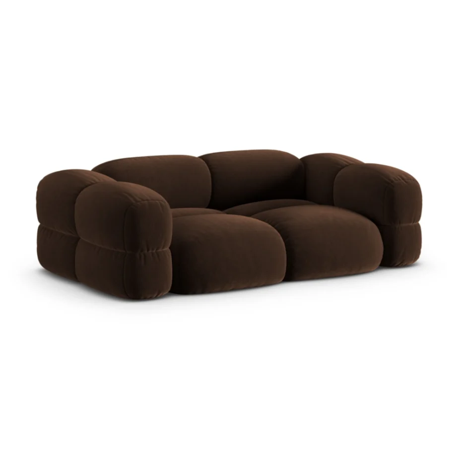 Sofa pro 3 osoby sametová LORETTO čokoládová