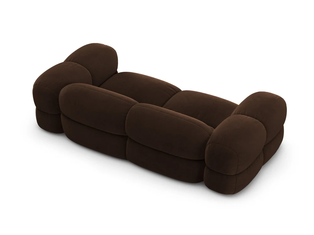 Sofa pro 3 osoby sametová LORETTO čokoládová