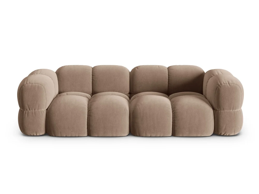 Sofa pro 4 osoby sametová LORETTO tmavě béžová