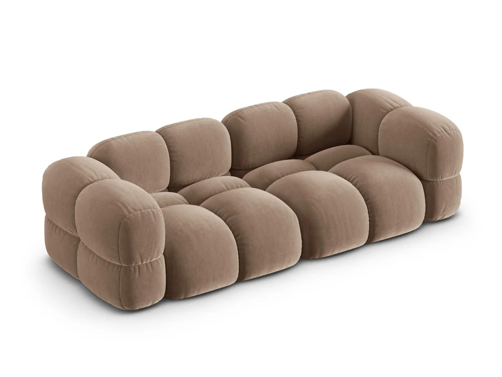 Sofa pro 4 osoby sametová LORETTO tmavě béžová