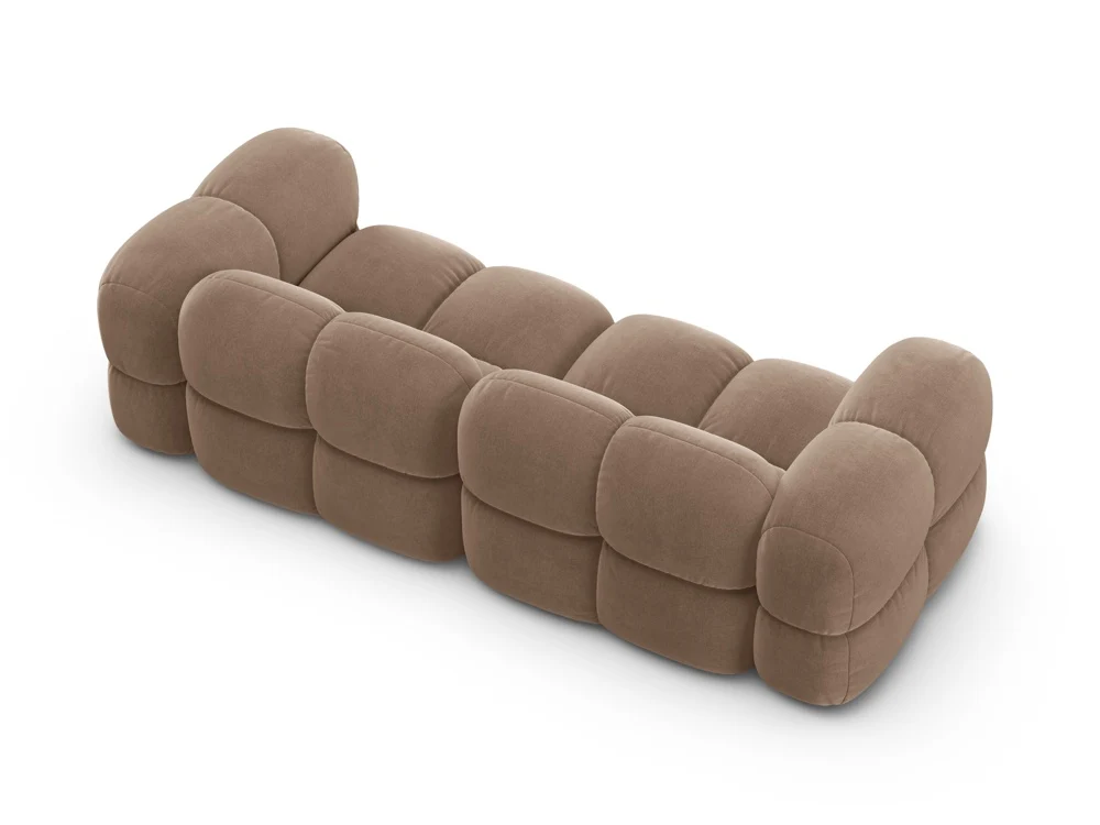 Sofa pro 4 osoby sametová LORETTO tmavě béžová