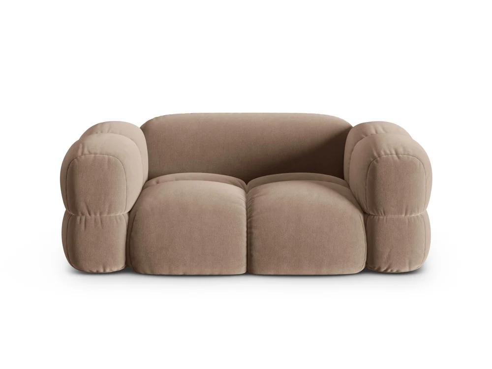 Sofa pro 2 osoby sametová LORETTO tmavě béžová