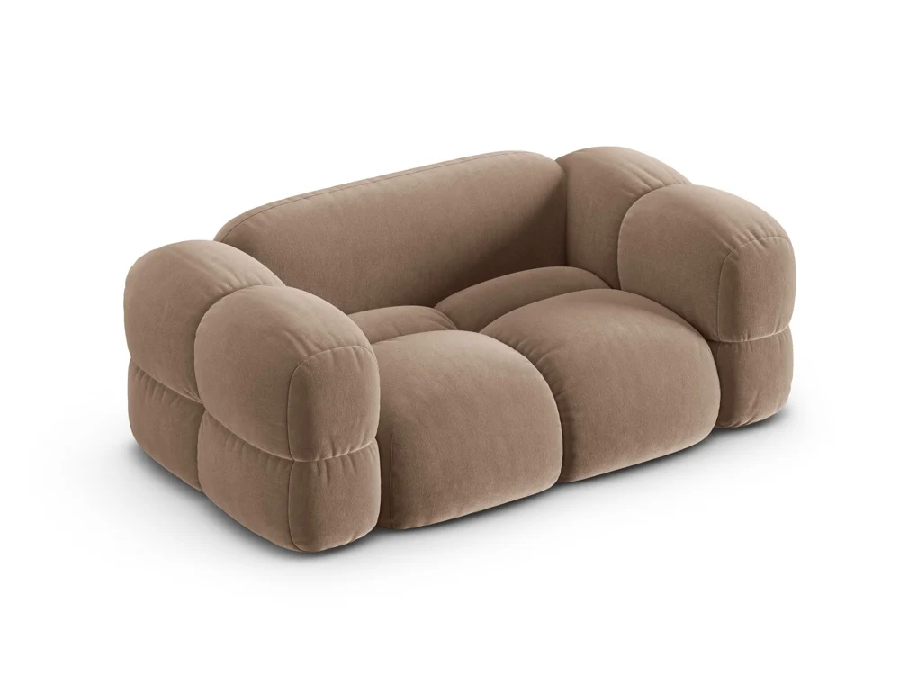 Sofa pro 2 osoby sametová LORETTO tmavě béžová