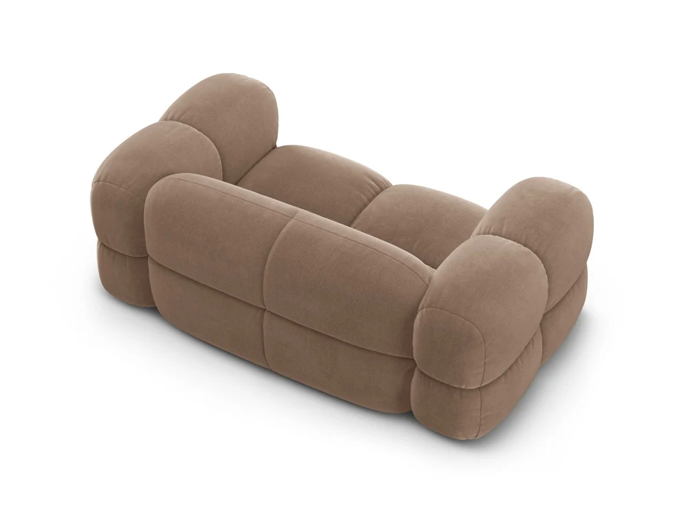 Sofa pro 2 osoby sametová LORETTO tmavě béžová