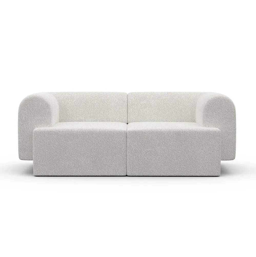 Sofa pro 2 osoby TORI bílý bouclé