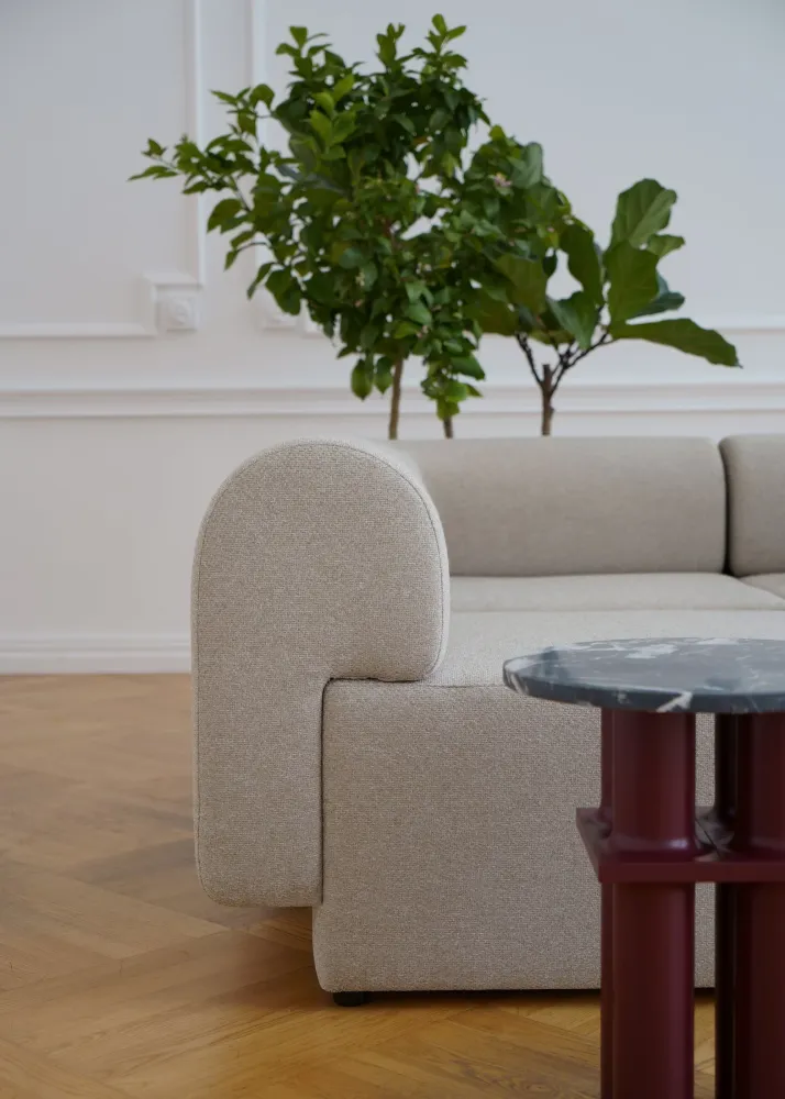 Sofa pro 2 osoby TORI bílý bouclé