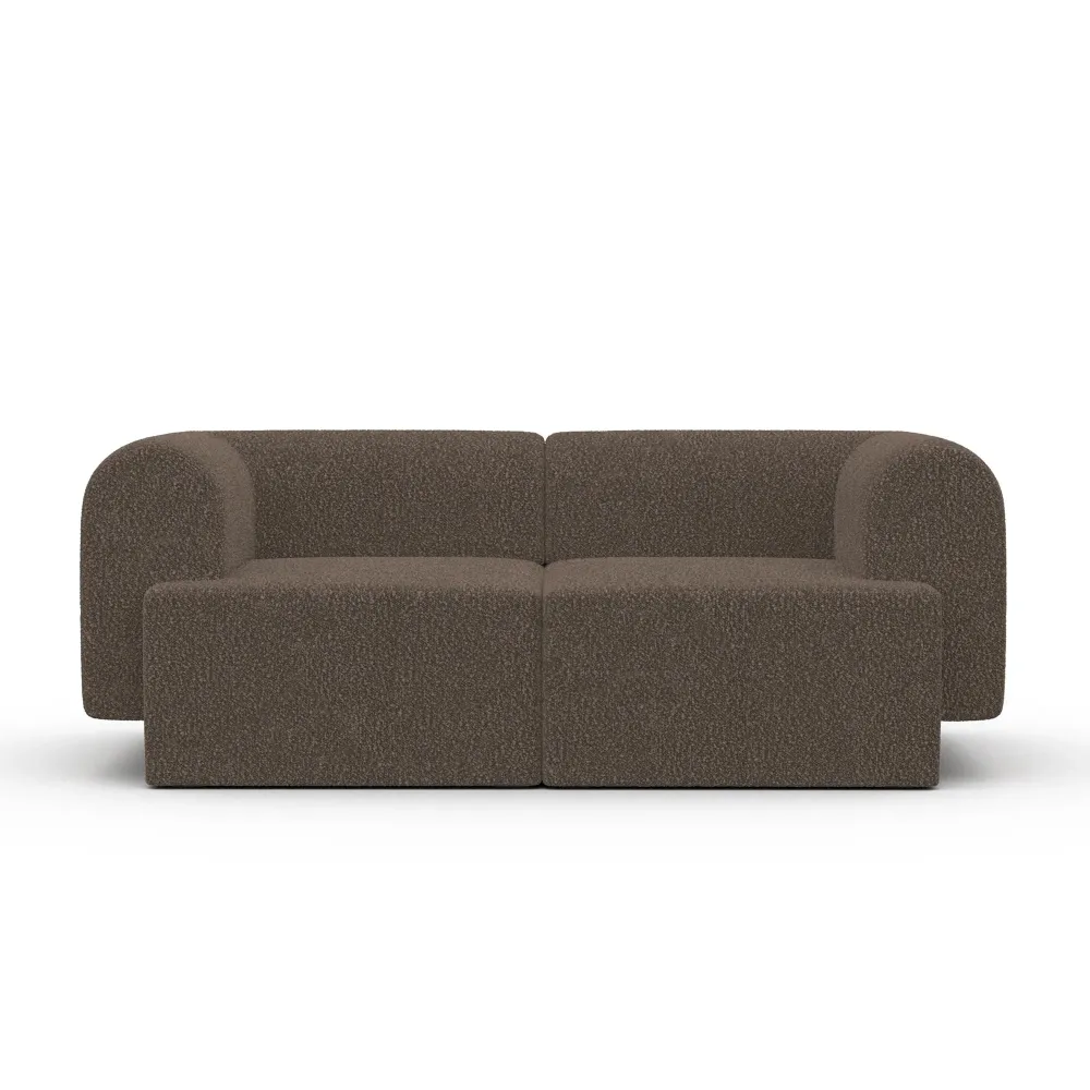 Sofa pro 2 osoby TORI hnědý bouclé