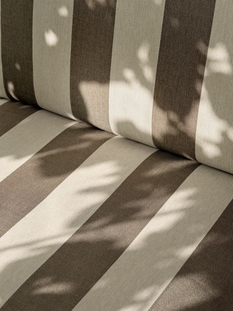 Sofa pro 3 osoby venkovní DESERT krémovo-hnědá s černým podstavcem
